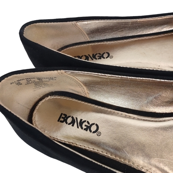 Bongo Women's Black Ballet Flats Faux Suede Leather Shoes Size 7M - Picture 6 of 9